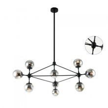 Bao lampa wisząca 10x40W E27 230V czarna/przydymiony klosz